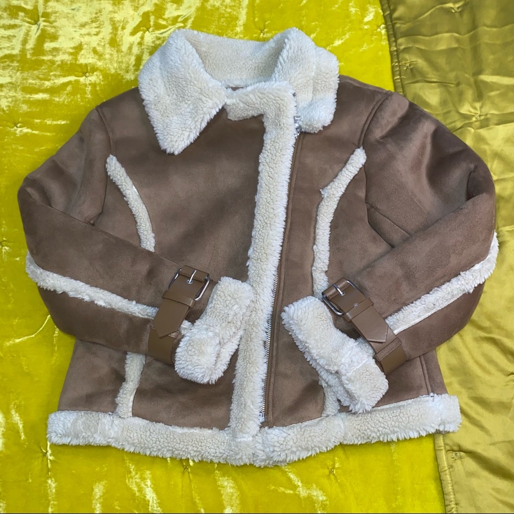 EXPRESS Fur & Suede Coat